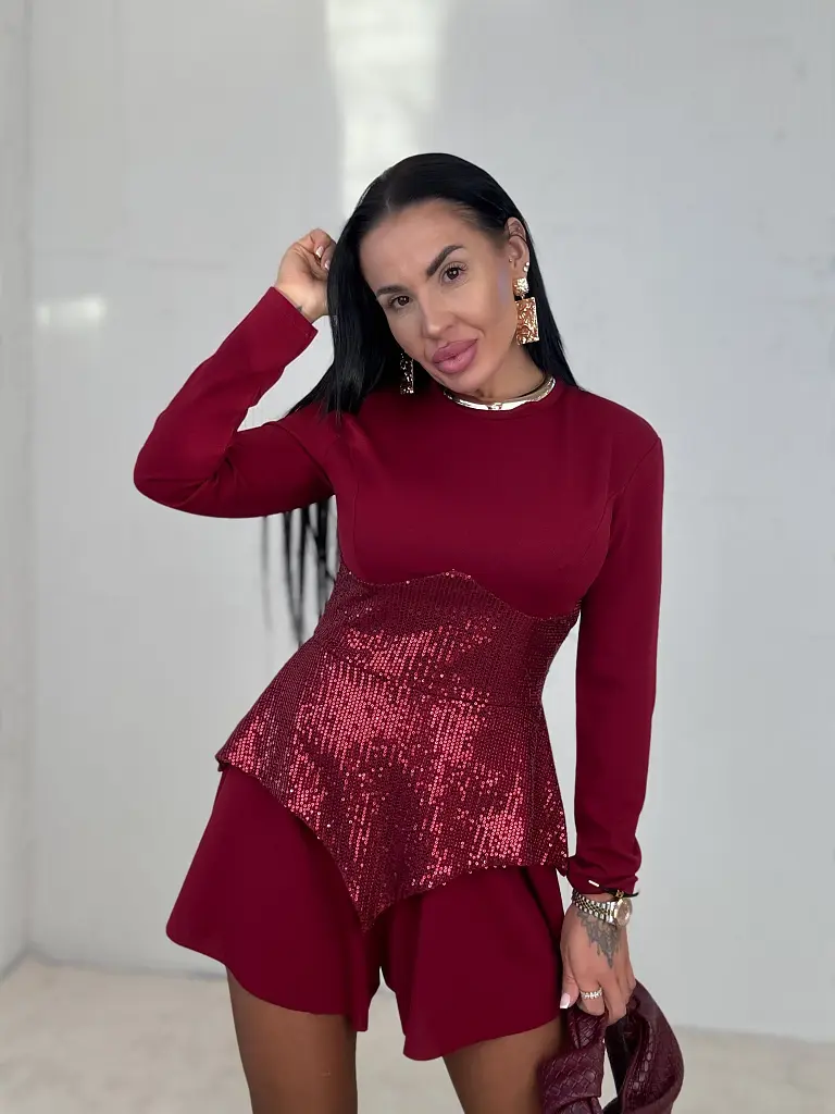 Overal zdobený flitrami CHARLINA