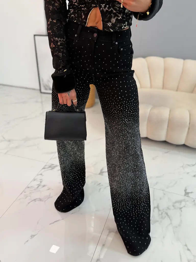 Wide-leg rifle s kamienkami JORDIA - next