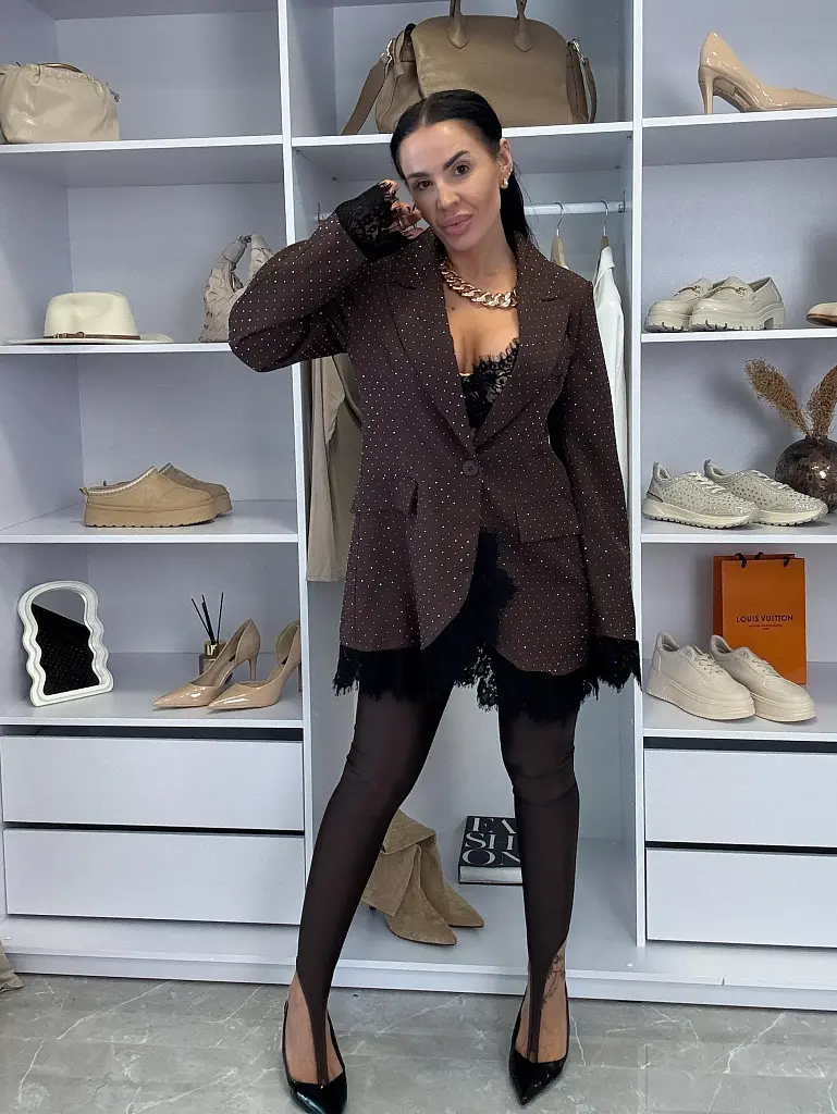 Hnedé kožené legíny kaliopky FABINA