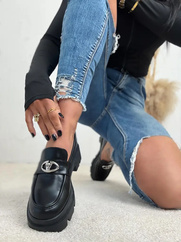 Čierne mokasíny EFORA- - next