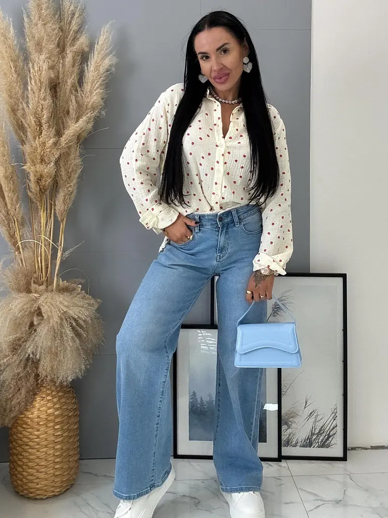 Dámska mušelínová blúzka s jahodami SHURI