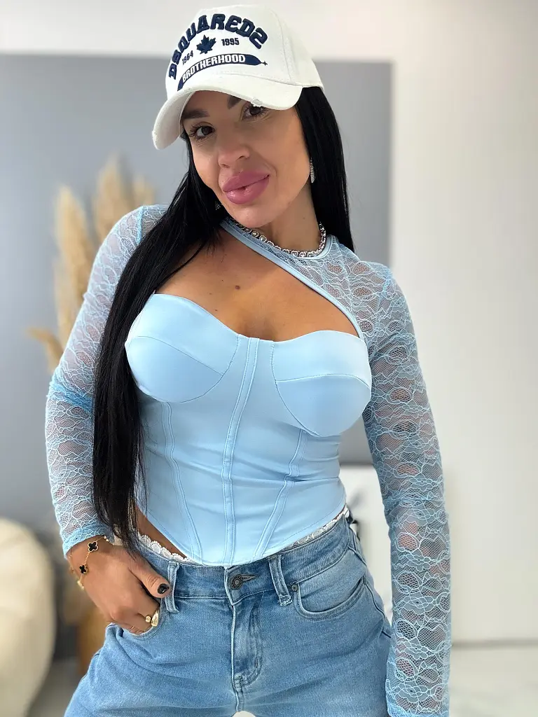 Čipkovaný korzetový top s vypchávkami DORKA - next