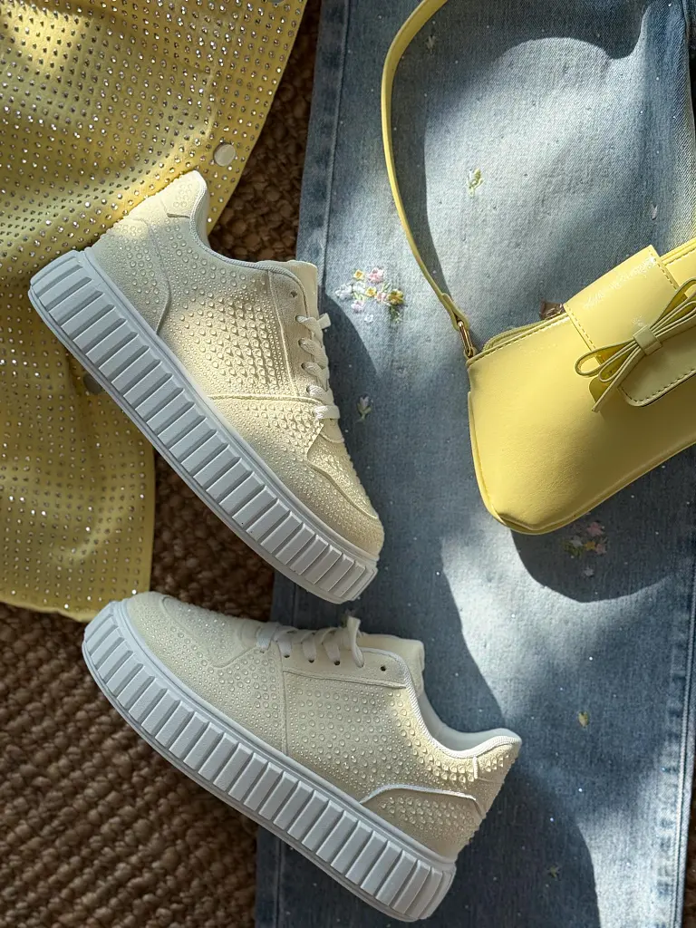 Platformové tenisky zdobené kamienkami BREDA