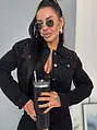 Dámska denim bunda s kamienkami JOHANA