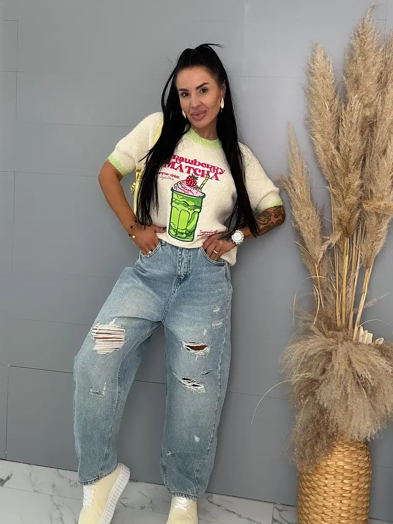 Pletený pulóver s výšivkou MATCHA - next