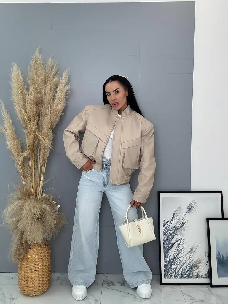 Koženková bunda s vypchávkami NALONA - next