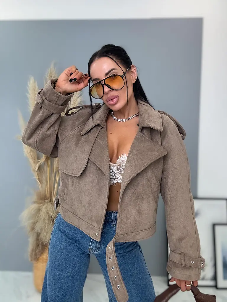 Krátka bunda s opaskom MIOLA