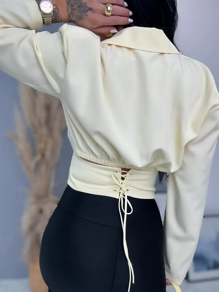 Blazerový top s vypchávkami na ramenách VANERA