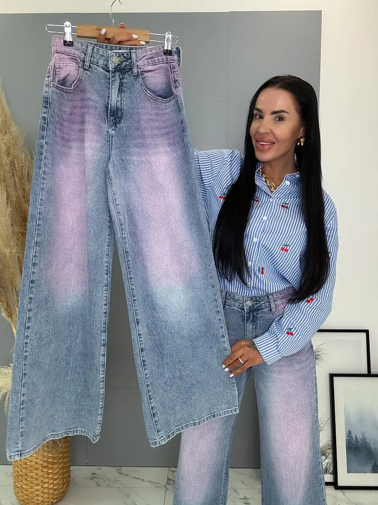 Wide-leg trblietavé ombre rifle AMBRA