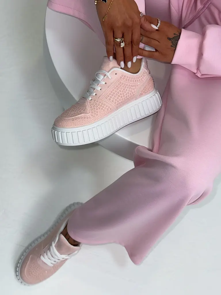 Platformové tenisky zdobené kamienkami BREDA