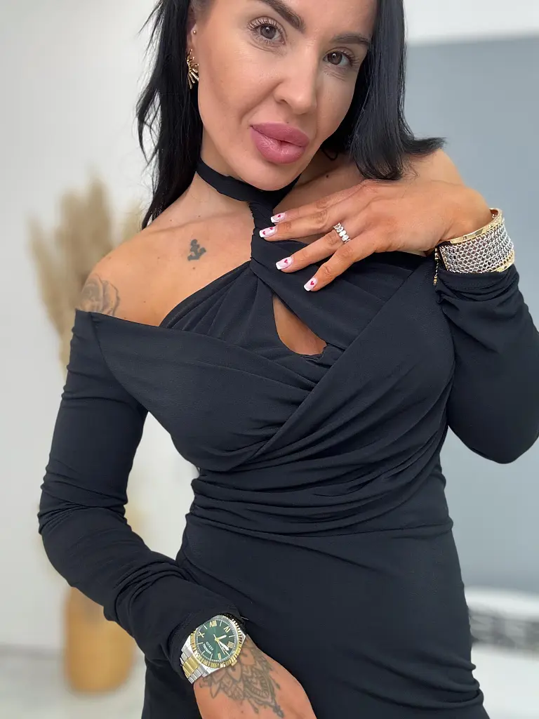 Rafinované šaty s viazaním za krkom SKY - next