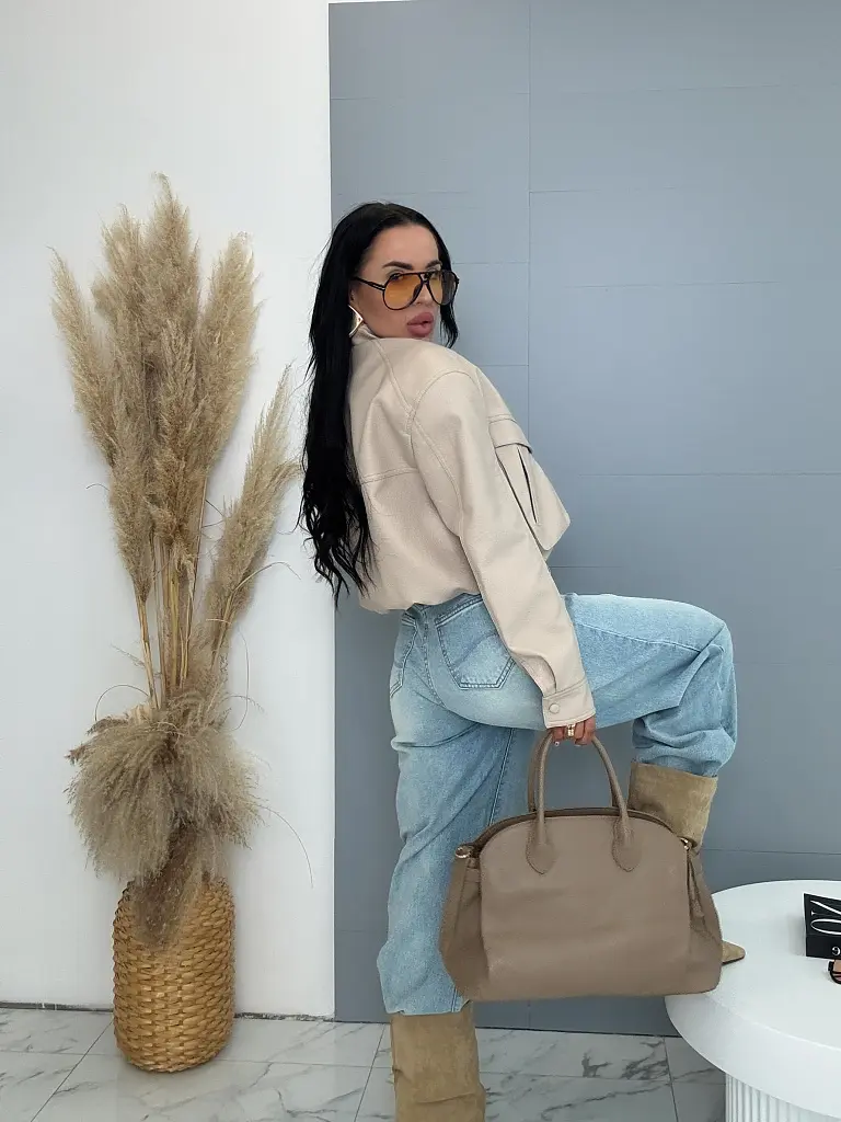 Koženková bunda s vypchávkami NALONA - next