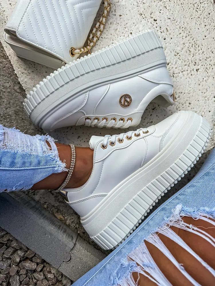 Platformové tenisky so zlatými aplikáciami NIKO- - next