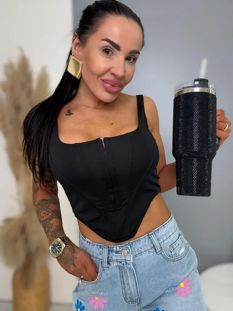 Black crop-top CALLA