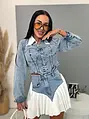 Džínsová crop košeľa NAVIA