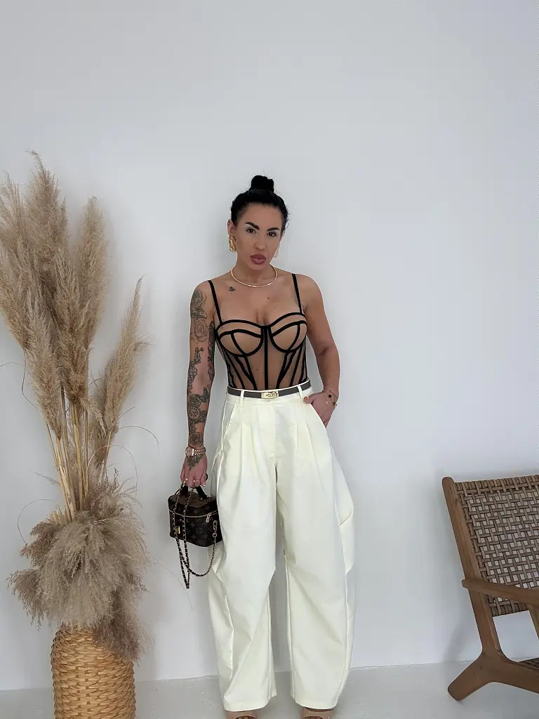 Balloon cream nohavice SELORIA