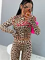 Dvojdielny leopardí komplet s kapucňou CHIC LADY