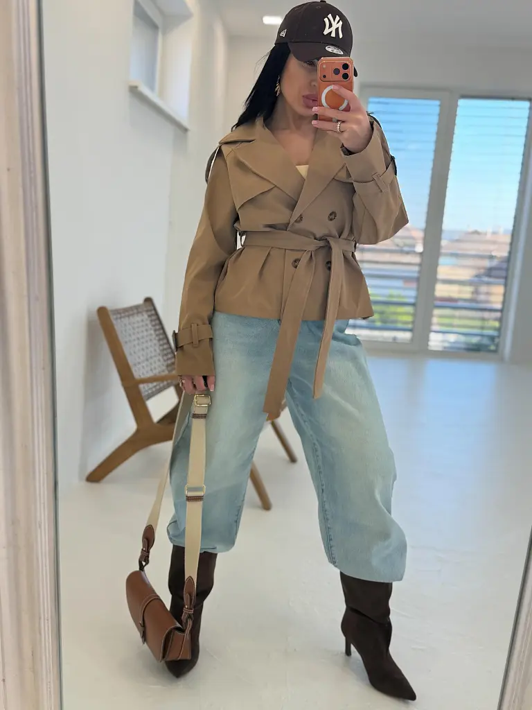 Prechodný krátky trenčkot kabát MONA