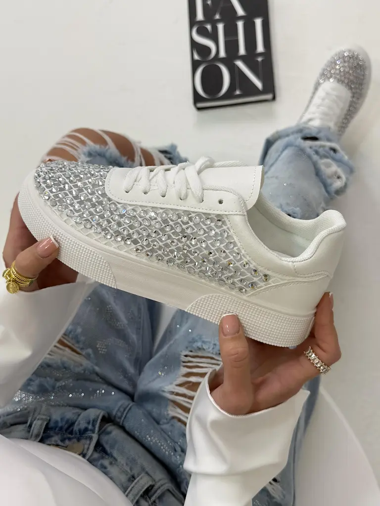 Platformové tenisky zdobené kamienkami ALATIA-