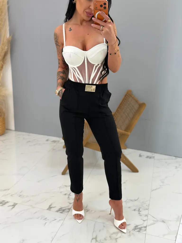 Dámske elastické látkové nohavice HANNA - next