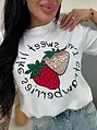 Biele tričko s flitrovým zdobením a potlačou STRAWBERRY 