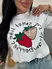 Biele tričko s flitrovým zdobením a potlačou STRAWBERRY 