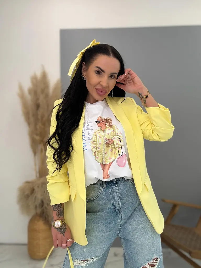 Biele tričko s kamienkami a potlačou ELLA - next