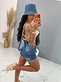 Denim šortky na traky GRETA