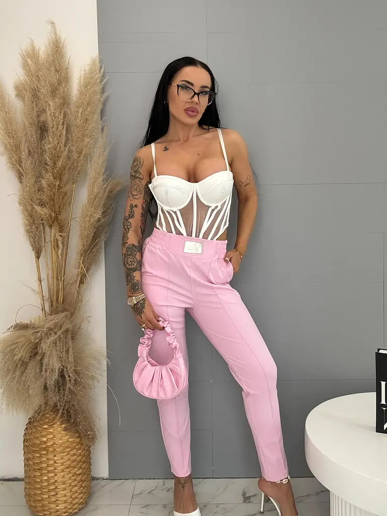 Dámske elastické látkové nohavice HANNA