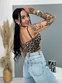 Leopardí top s vypchávkami ARINA