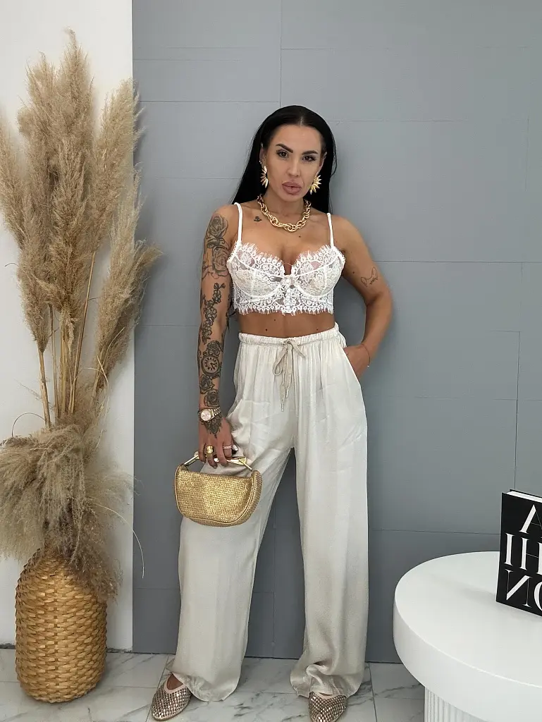 Saténové palazzo nohavice CLARA