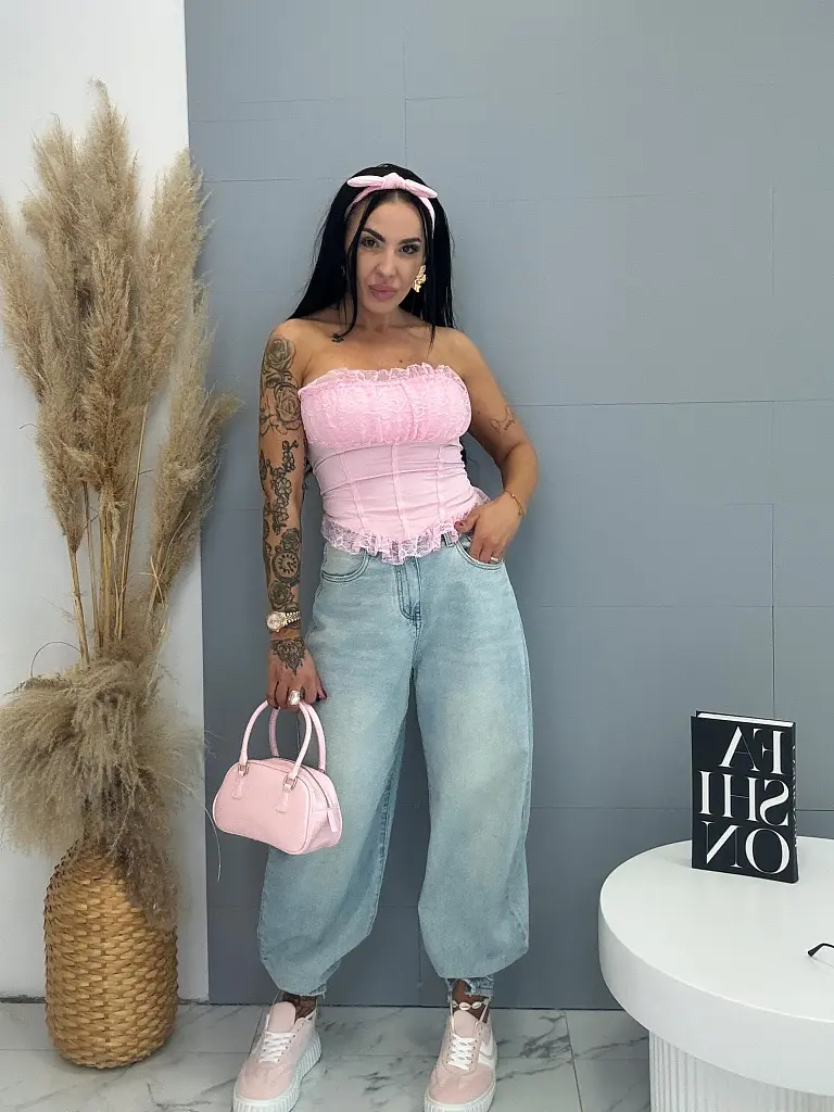 Dámsky top s čipkou a vypchávkami MERE - next