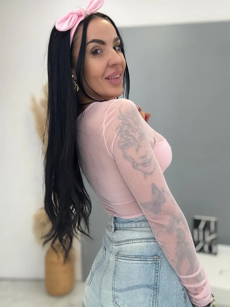 Pink šifónové body s dlhým rukávom RENA - next