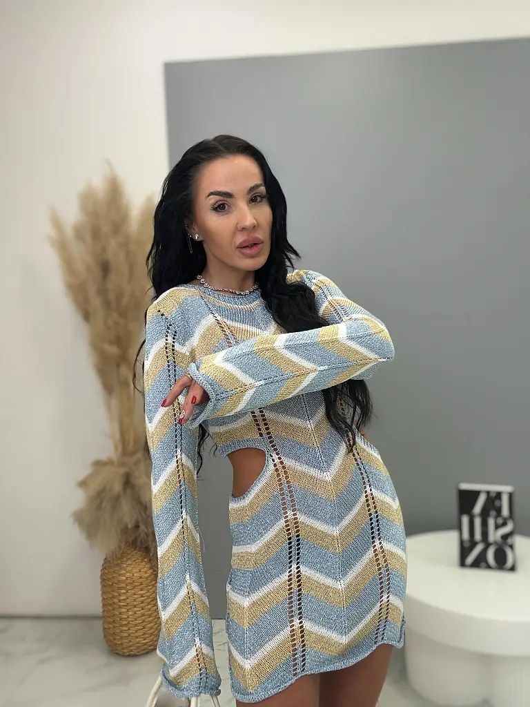 Pletené šaty so zlatou niťou ROYAL