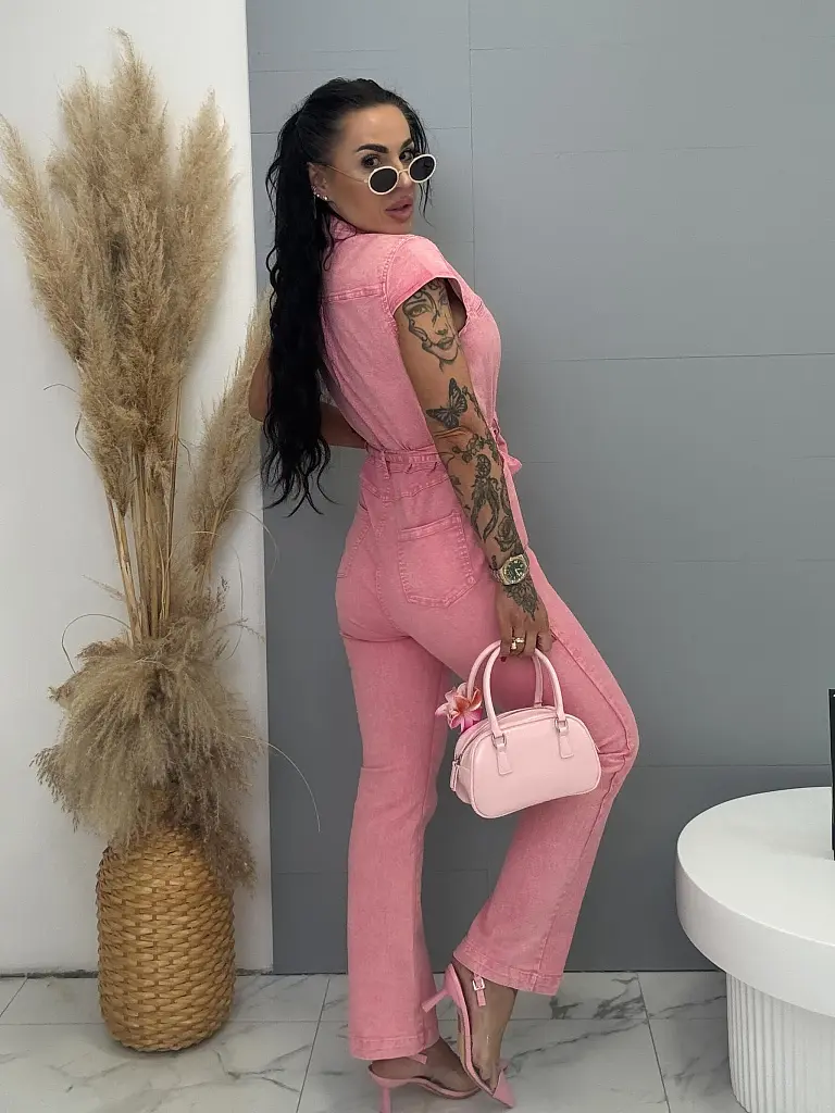 Denim elastický overal s opaskom LABRON - next