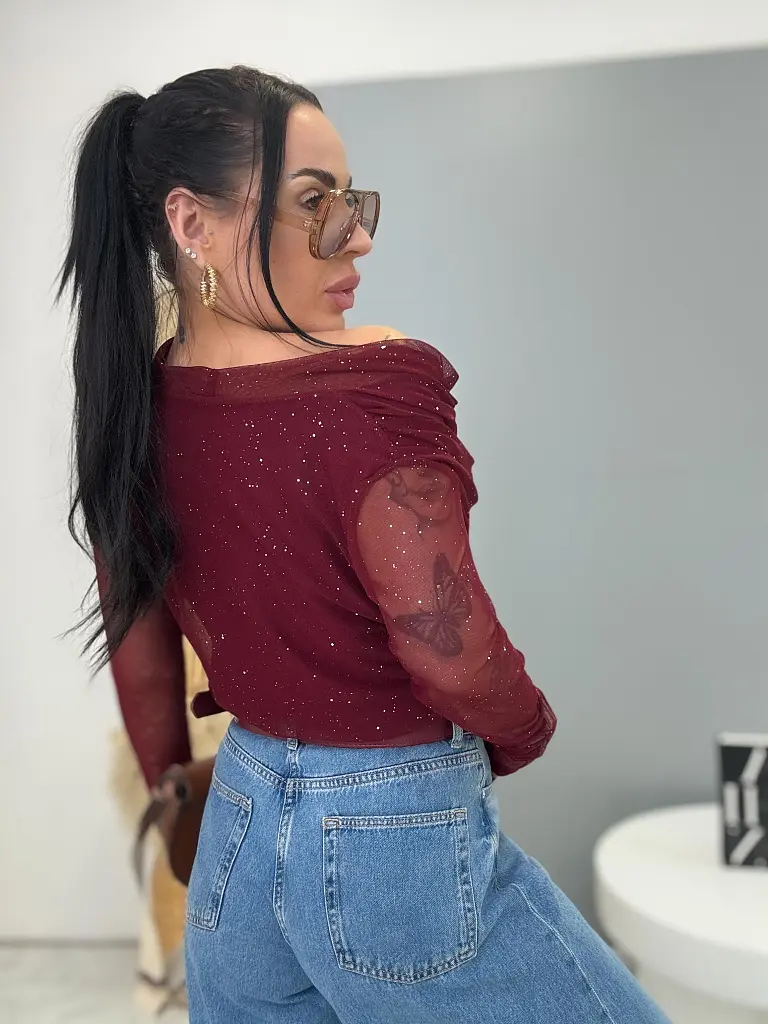 Šifónové tričko s kamienkami AMINAH - next