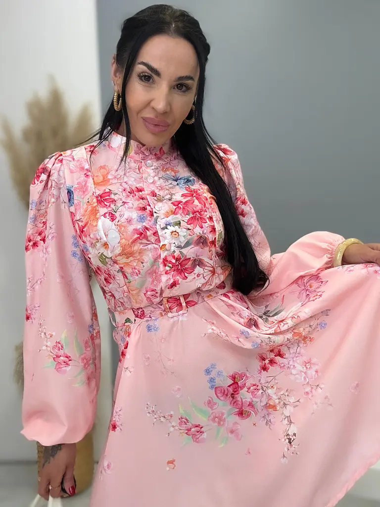 Kvetované šaty na gombíky s opaskom  SUMMER - next