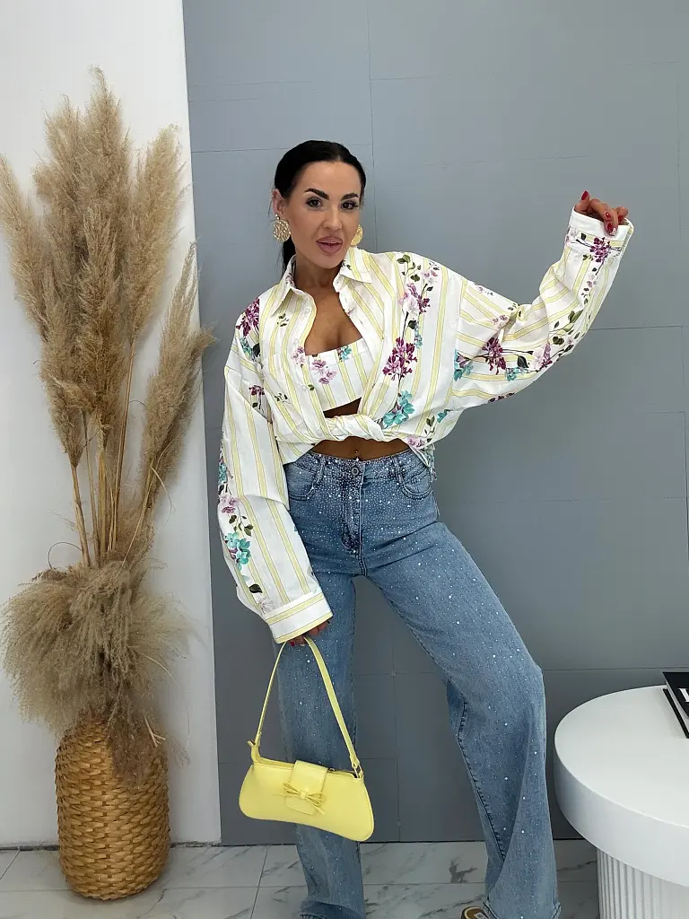  Vysokopásové wide leg rifle s kamienkami DREAM