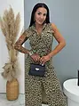 Dlhé denim šaty s leopardím vzorom LEO