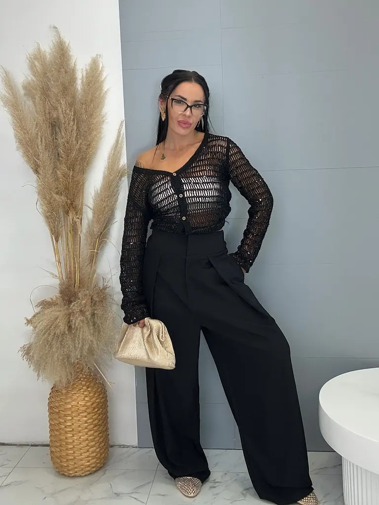 Trblietavý kardigan s dlhým rukávom ROMA - next