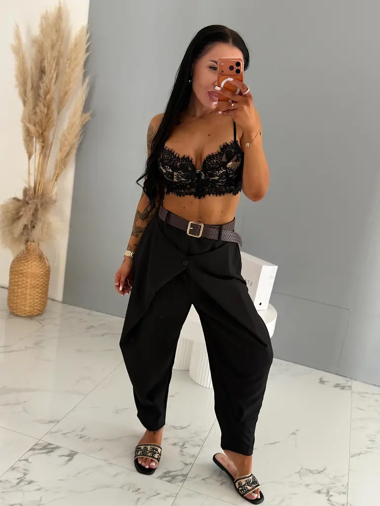 Balónové nohavice s gumeným pásom a opaskom LEYLA - next