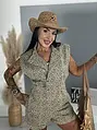 Denim overal s leopardím vzorom Jungle