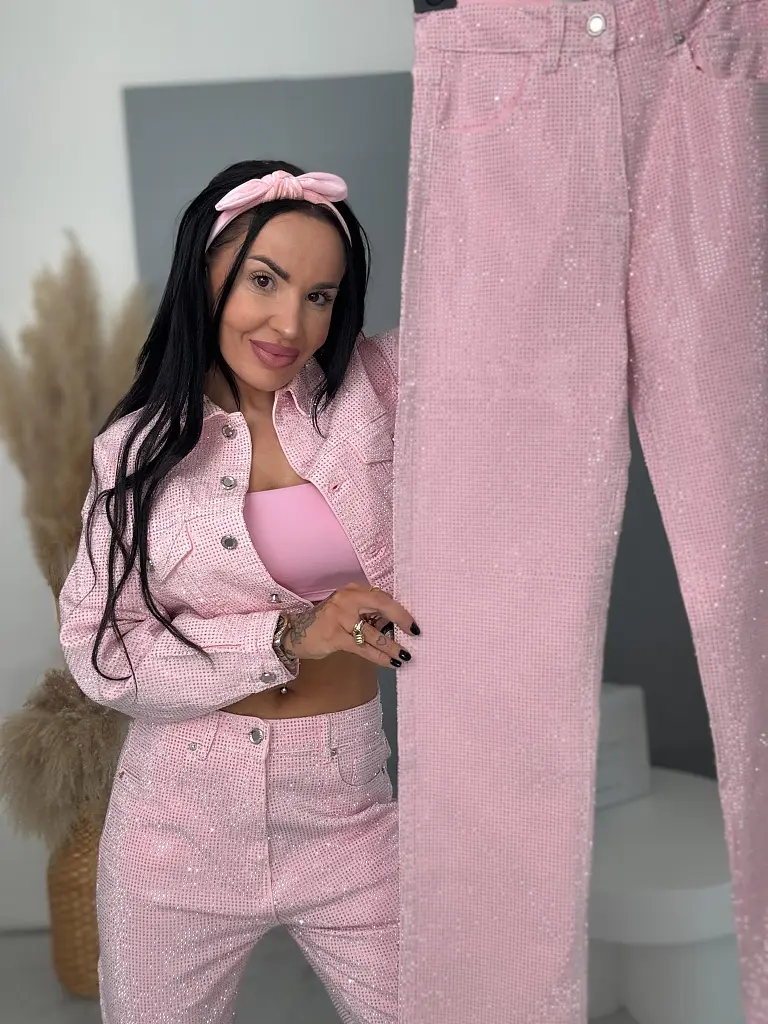 Wide leg rifle s kamienkami RAINBOW DIAMANT