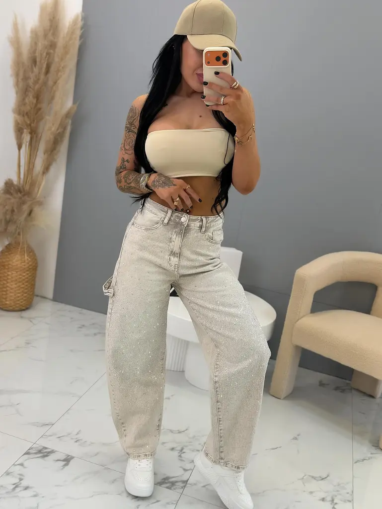 Ballon rifľové nohavice s kamienkami SPARKLE