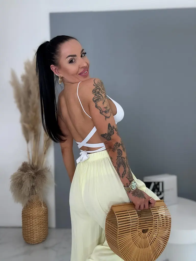 Flowing nohavice s gumeným pásom ARIA - next