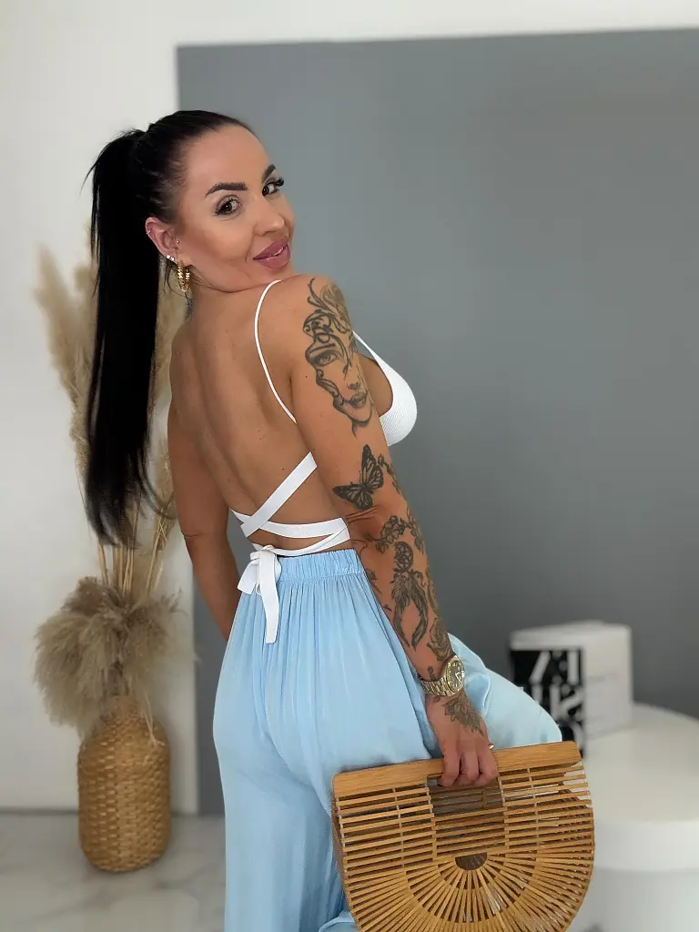 Flowing nohavice s gumeným pásom ARIA - next