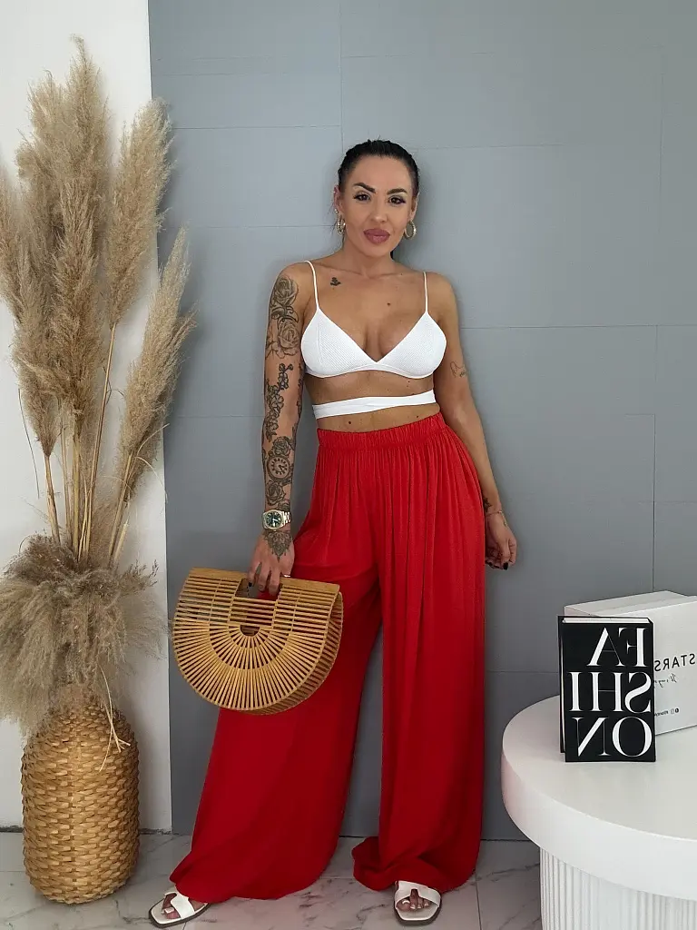 Flowing nohavice s gumeným pásom ARIA - next