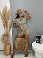 Denim overal s leopardím vzorom Jungle