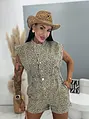 Denim overal s leopardím vzorom Jungle