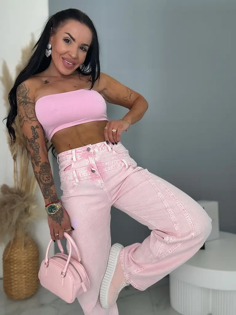 Balloon baby pink elastické rifle ZEFFA